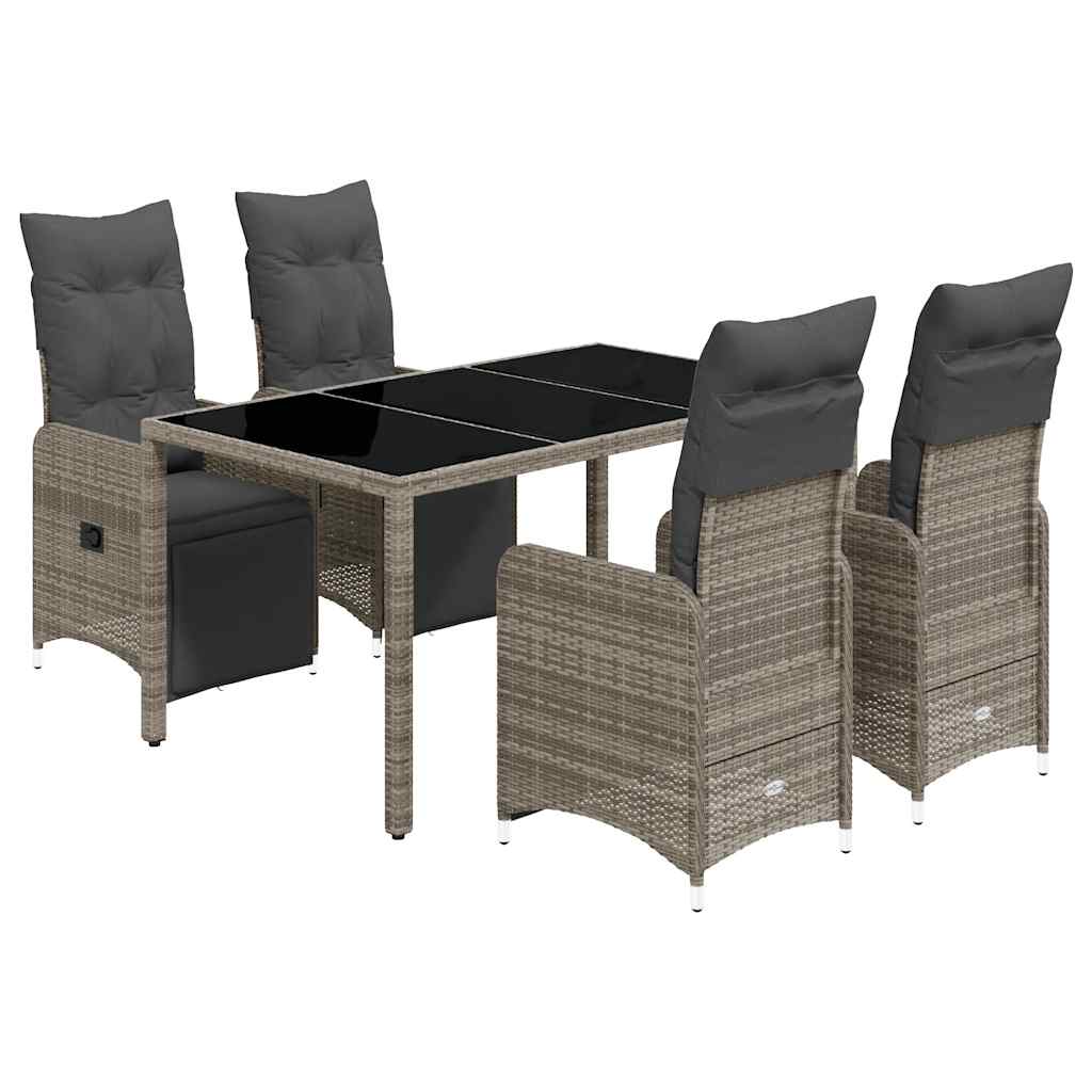 8721102488931_a_en_hd_1 vidaXL 5 Piece Garden Bistro Set with Cushions Grey Poly Rattan - Image 2