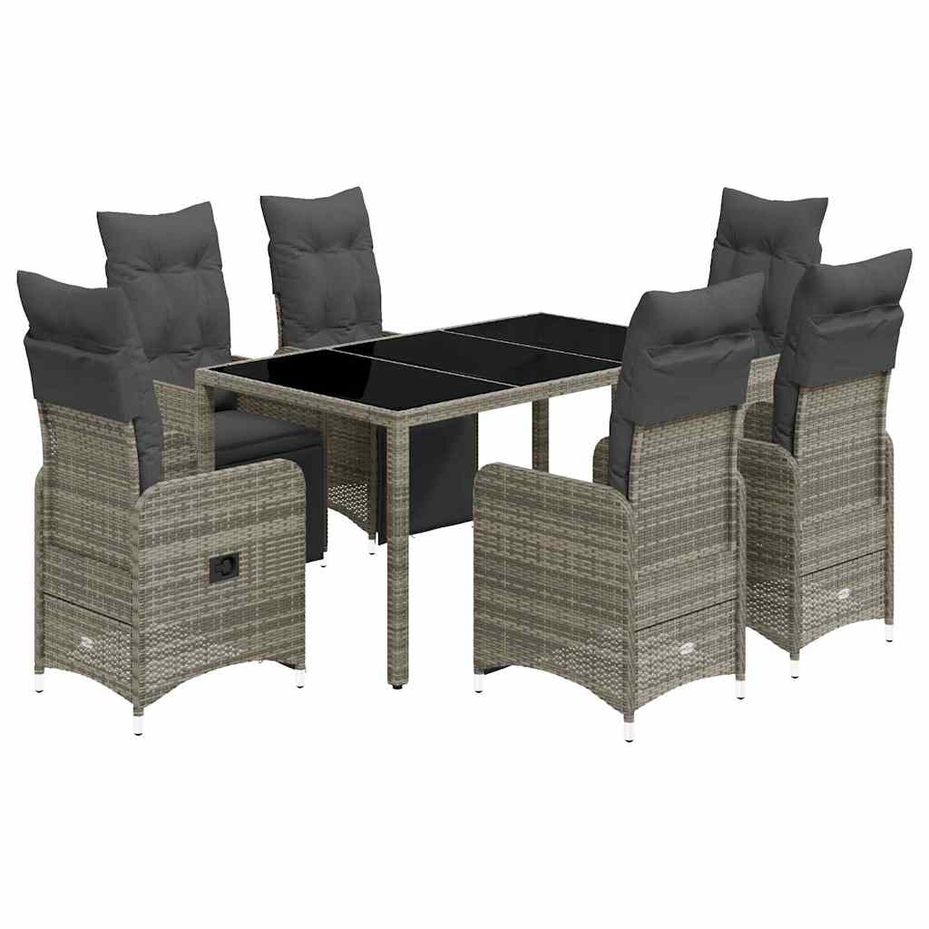 8721102488948_a_en_hd_1 vidaXL 7 Piece Garden Bistro Set with Cushions Grey Poly Rattan - Image 2
