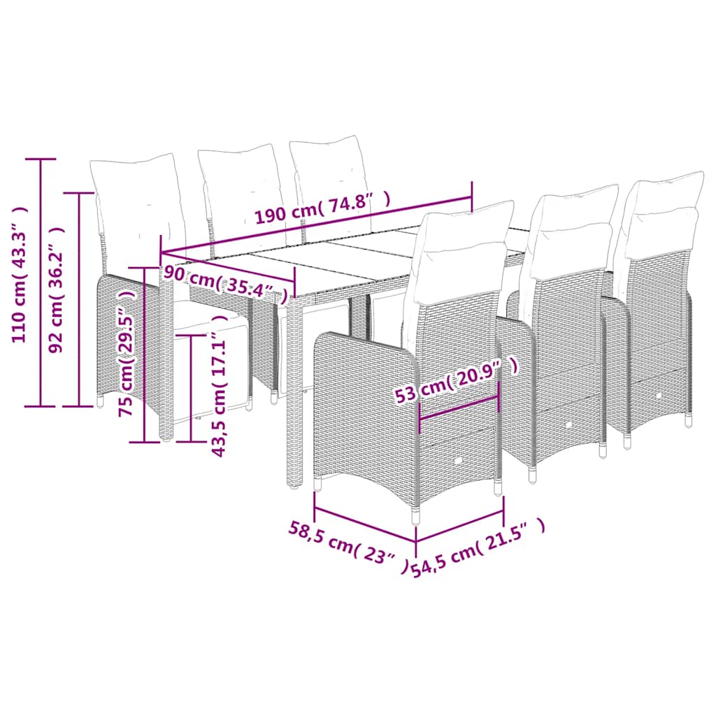 8721102488955_g_en_hd_5 vidaXL 7 Piece Garden Bistro Set with Cushions Grey Poly Rattan - Image 7