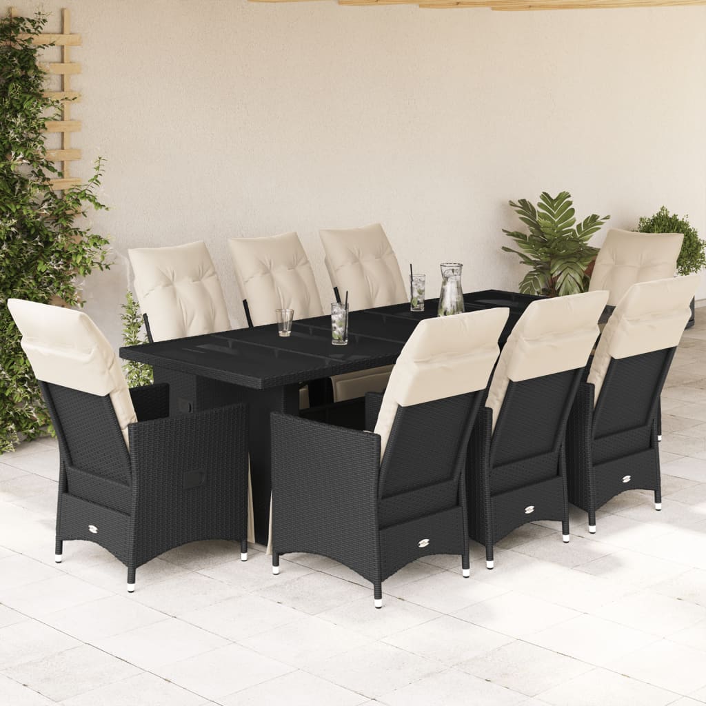 8721102489839_m_en_hd_1 vidaXL 9 Piece Garden Bistro Set with Cushions Black Poly Rattan - Image 1