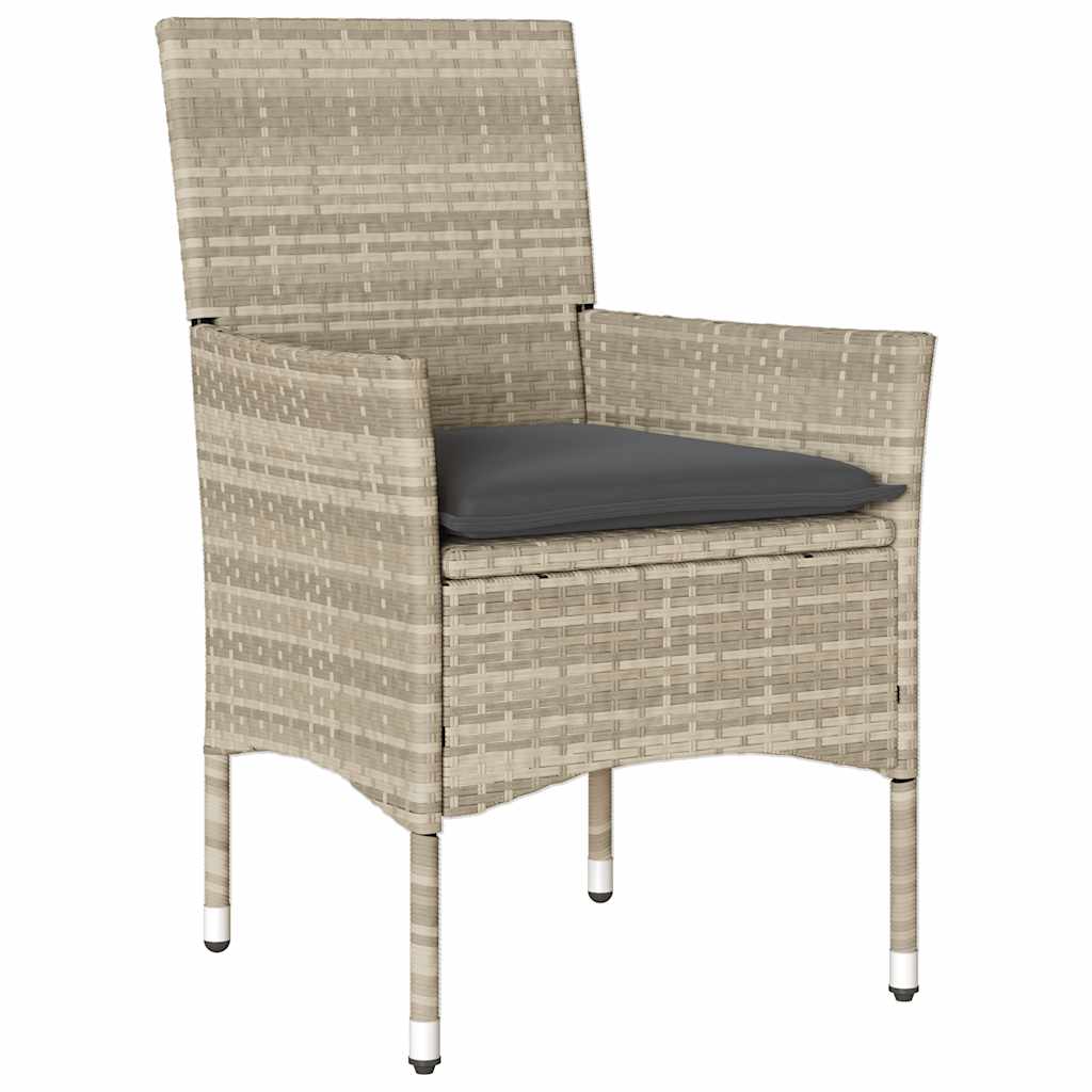 8721102490651_g_en_hd_1 vidaXL 5 Piece Garden Dining Set with Cushions Light Grey Poly Rattan and Glass - Image 3