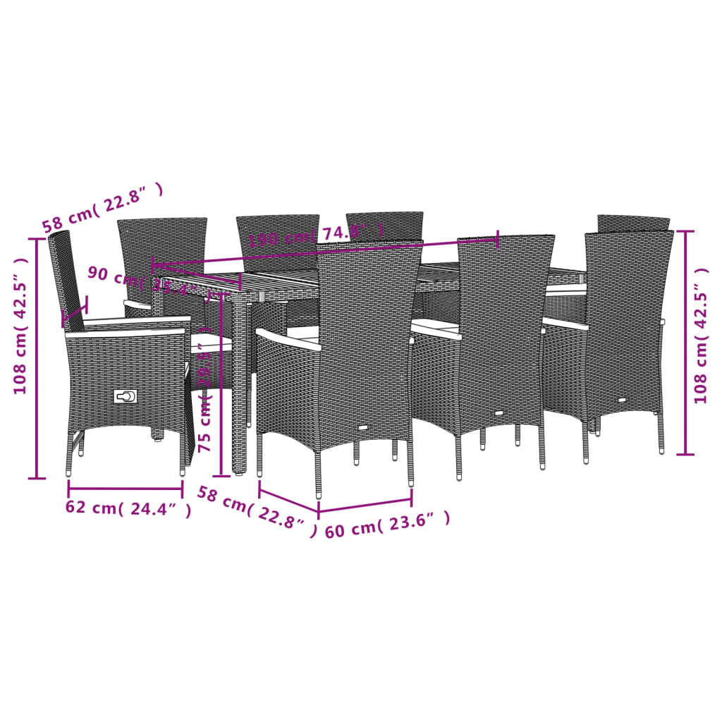 8721102492532_g_en_hd_3 vidaXL 7 Piece Garden Dining Set with Cushions Black Poly Rattan - Image 5