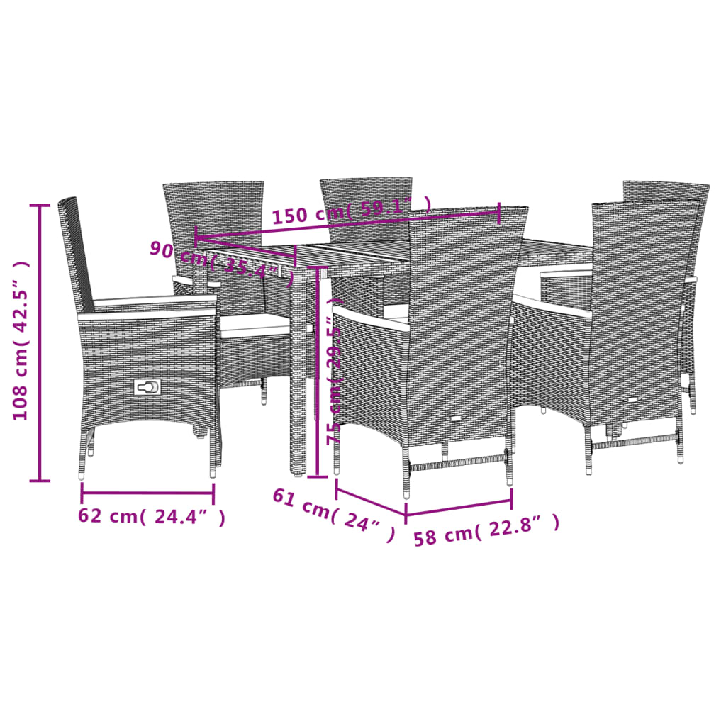 8721102492587_g_en_hd_3 vidaXL 7 Piece Garden Dining Set with Cushions Black Poly Rattan - Image 5