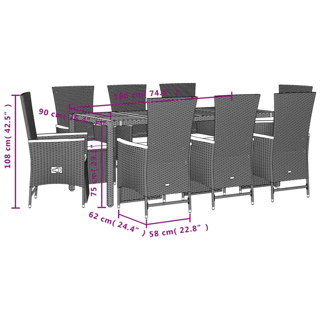 8721102492624_g_en_hd_3 vidaXL 9 Piece Garden Dining Set with Cushions Black Poly Rattan - Image 5