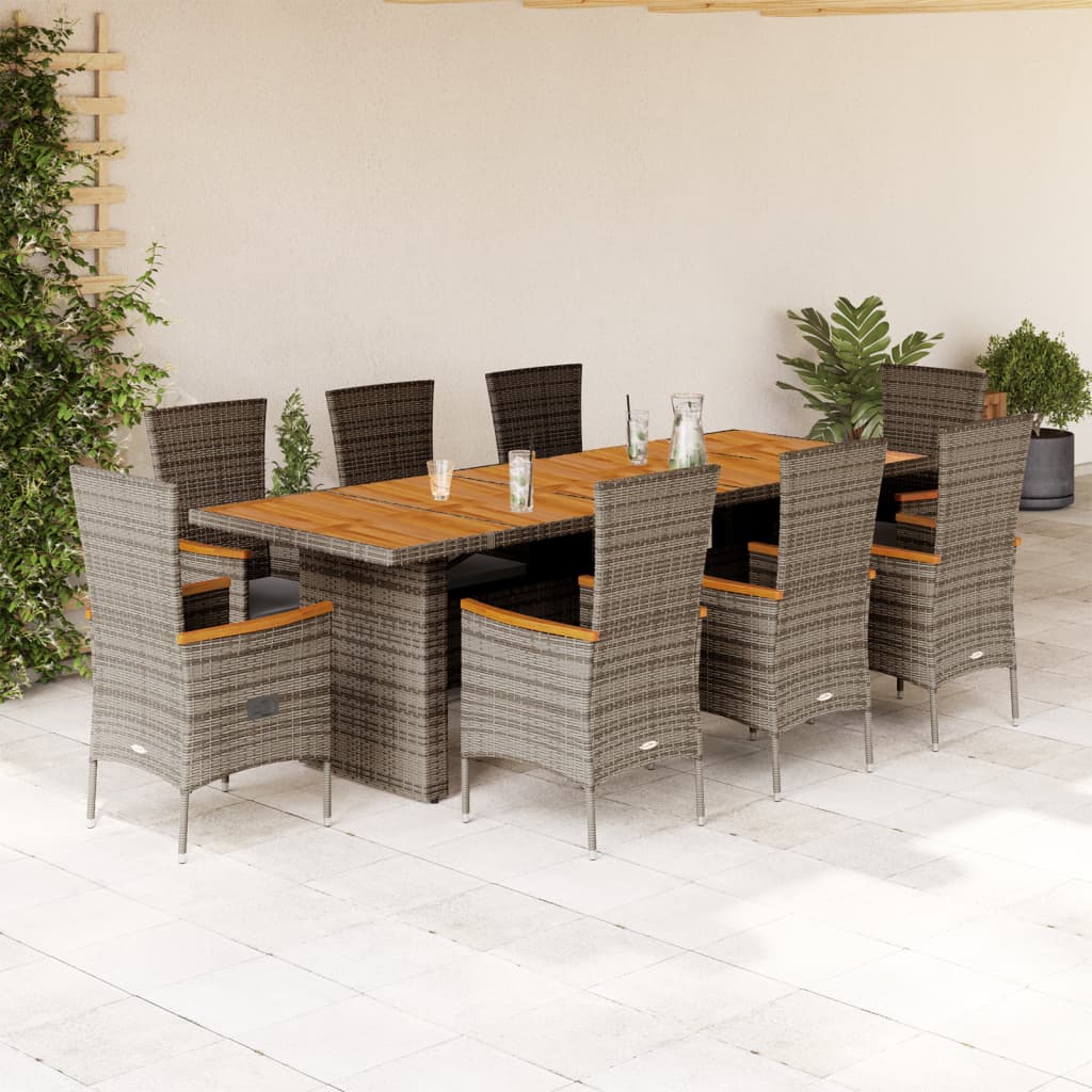 8721102492907_m_en_hd_1 vidaXL 9 Piece Garden Dining Set with Cushions Grey Poly Rattan - Image 1
