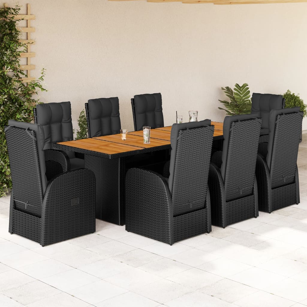 8721102493737_m_en_hd_1 vidaXL 9 Piece Garden Dining Set with Cushions Black Poly Rattan - Image 1