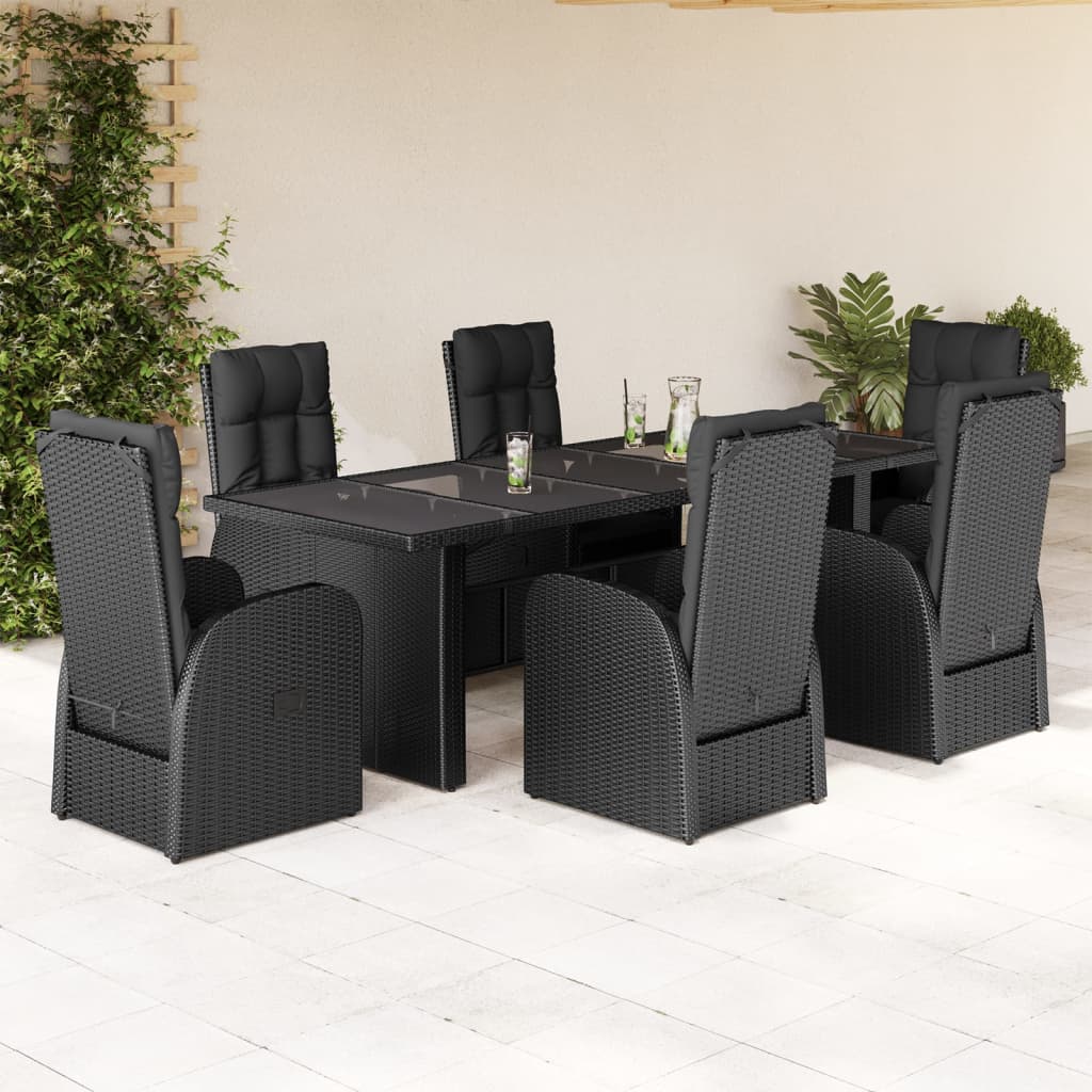 8721102493805_m_en_hd_1 vidaXL 7 Piece Garden Dining Set with Cushions Black Poly Rattan - Image 1