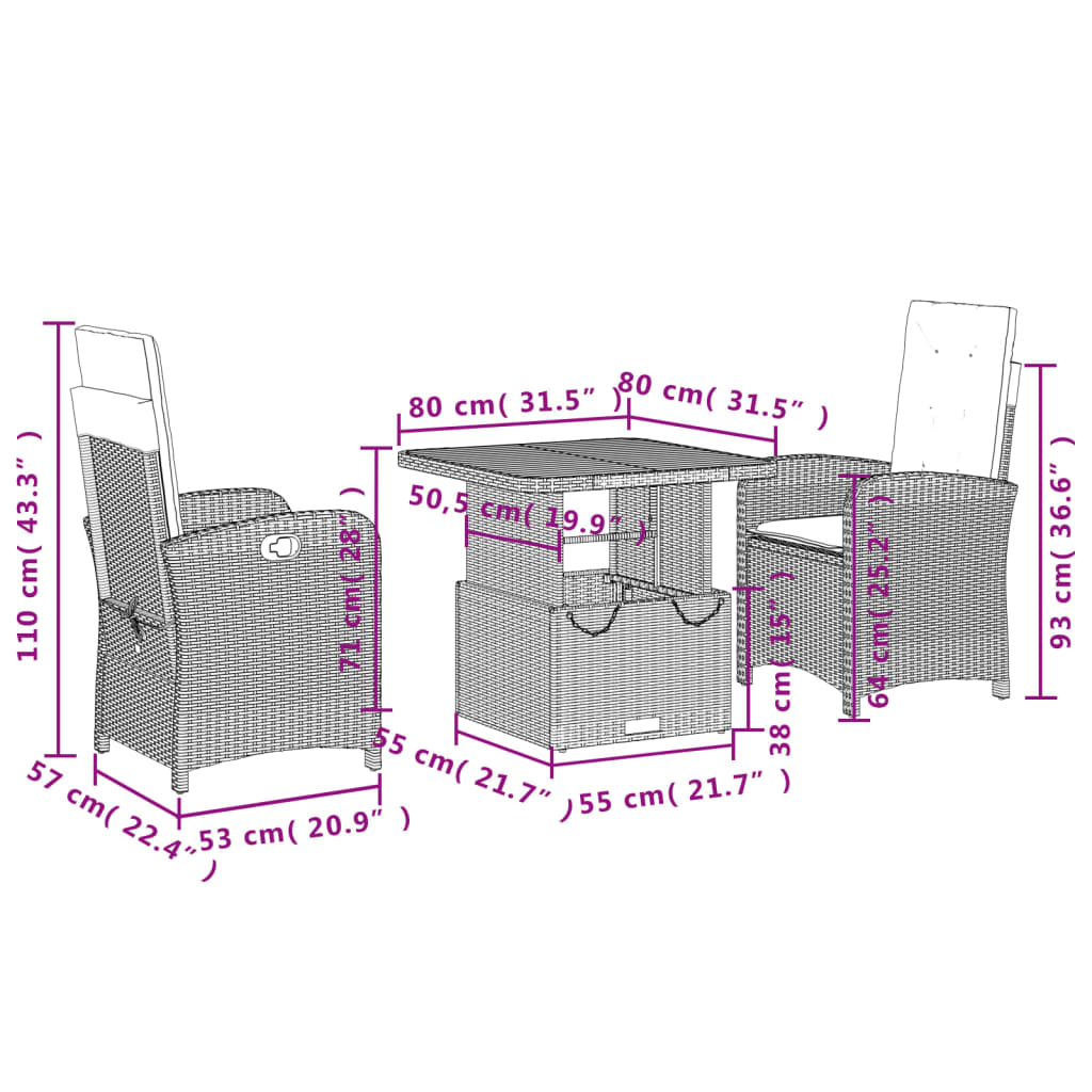 8721102499562_g_en_hd_6 vidaXL 3 Piece Garden Dining Set with Cushions Black Poly Rattan - Image 8