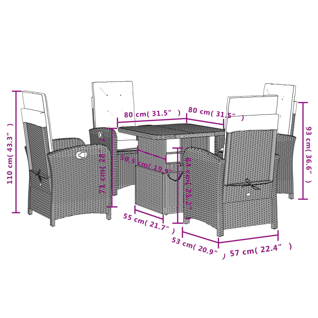 8721102499692_g_en_hd_6 vidaXL 5 Piece Garden Dining Set with Cushions Grey Poly Rattan - Image 8