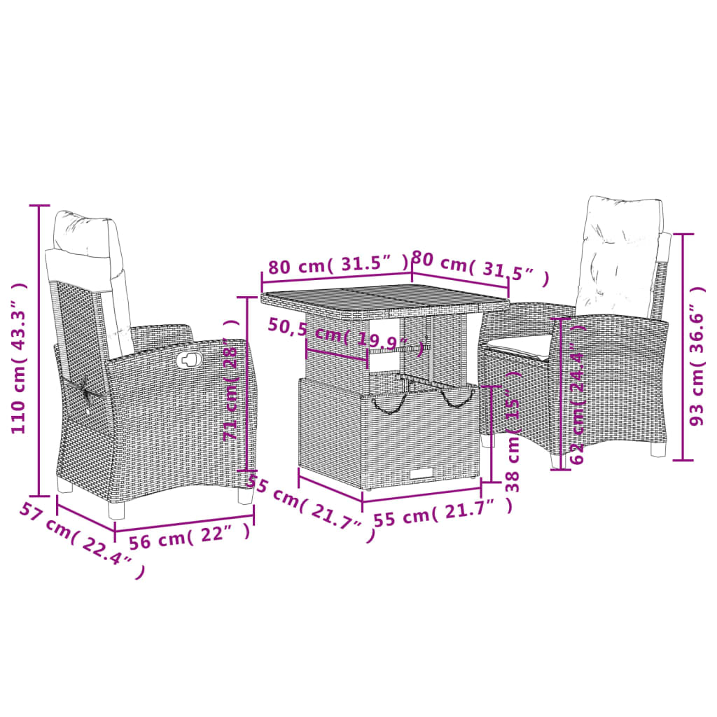 8721102500169_g_en_hd_6 vidaXL 3 Piece Garden Dining Set with Cushions Black Poly Rattan - Image 8