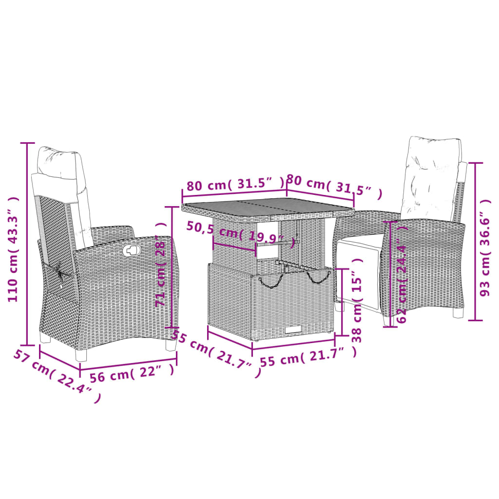 8721102500183_g_en_hd_6 vidaXL 3 Piece Garden Dining Set with Cushions Black Poly Rattan - Image 8