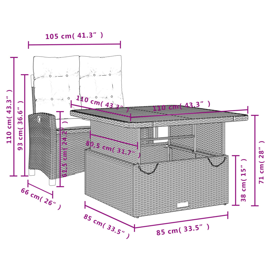 8721102500343_g_en_hd_6 vidaXL 2 Piece Garden Dining Set with Cushions Grey Poly Rattan - Image 8