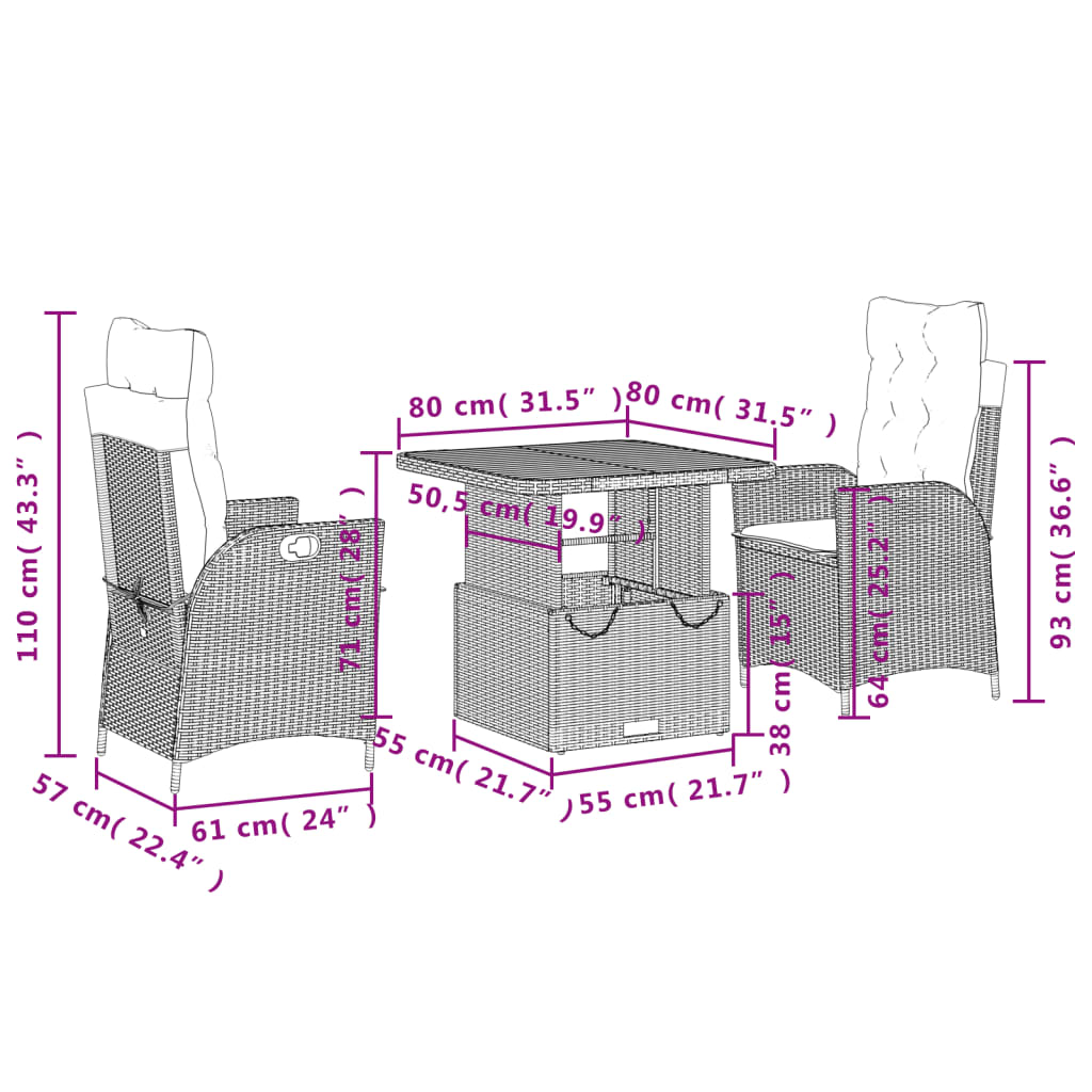 8721102500763_g_en_hd_6 vidaXL 3 Piece Garden Dining Set with Cushions Black Poly Rattan - Image 8