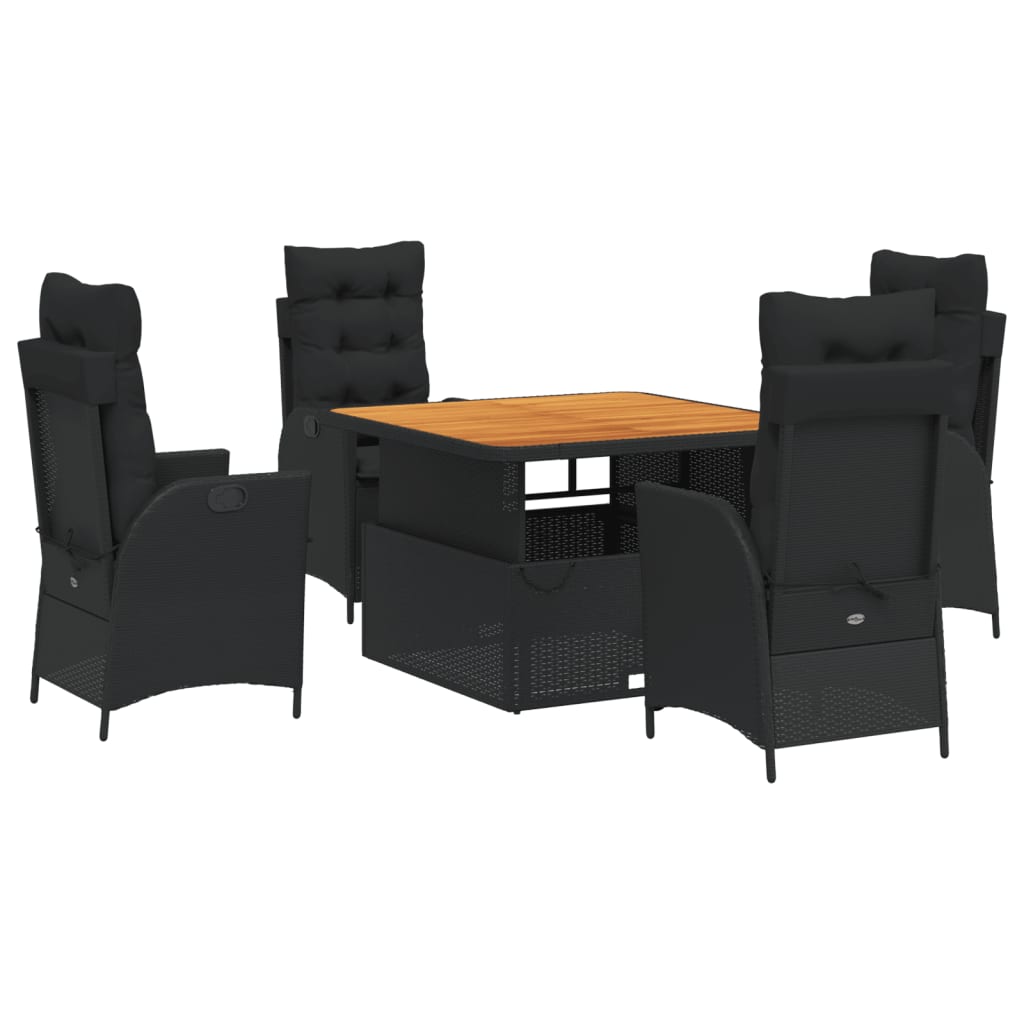 8721102500800_a_en_hd_1 vidaXL 5 Piece Garden Dining Set with Cushions Black Poly Rattan - Image 2