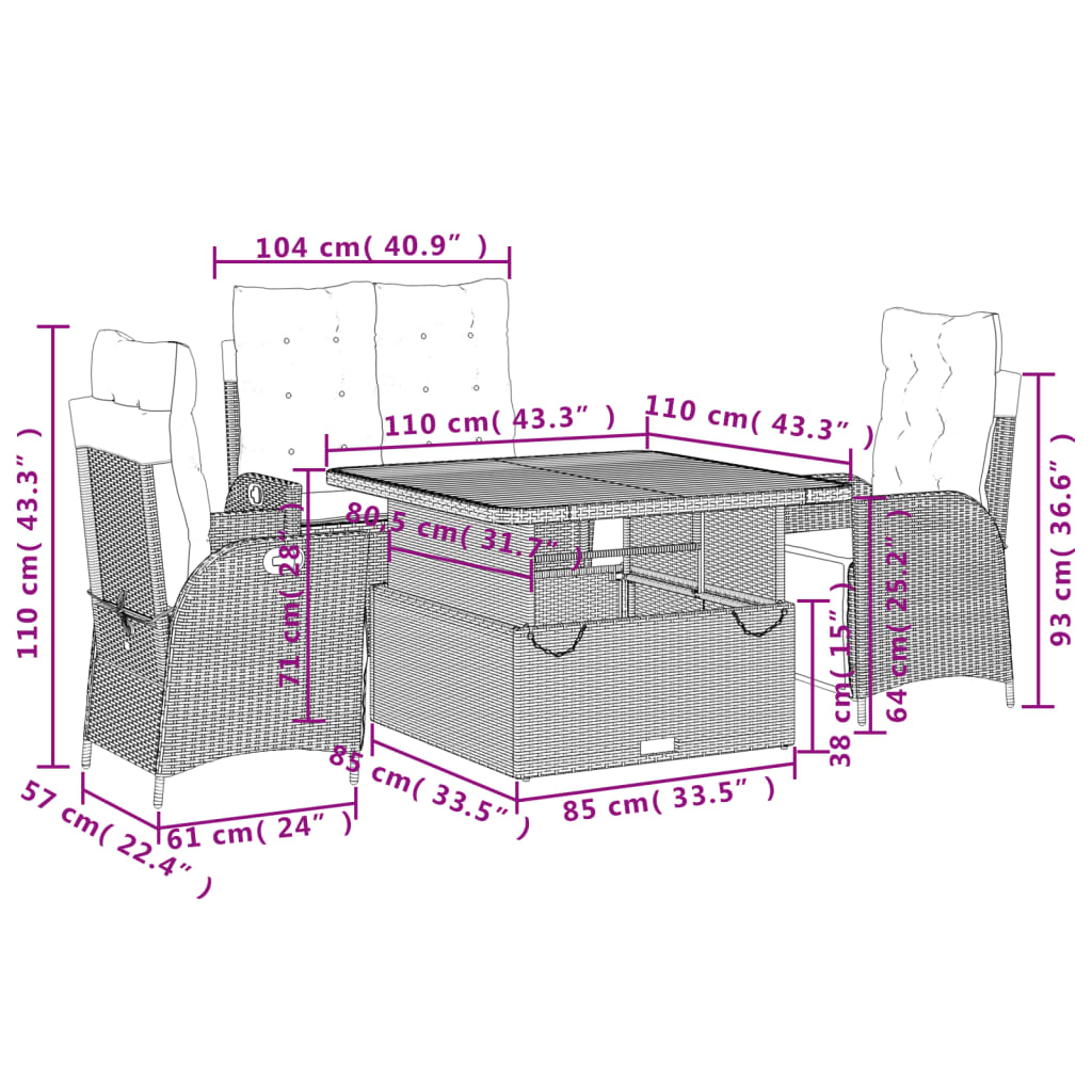 8721102500961_g_en_hd_7 vidaXL 4 Piece Garden Dining Set with Cushions Grey Poly Rattan - Image 9