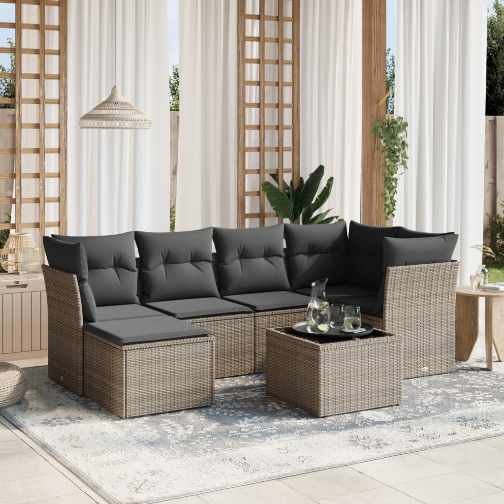 8721102502811_m_en_hd_1 vidaXL 7 Piece Garden Sofa Set with Cushions Grey Poly Rattan - Image 1