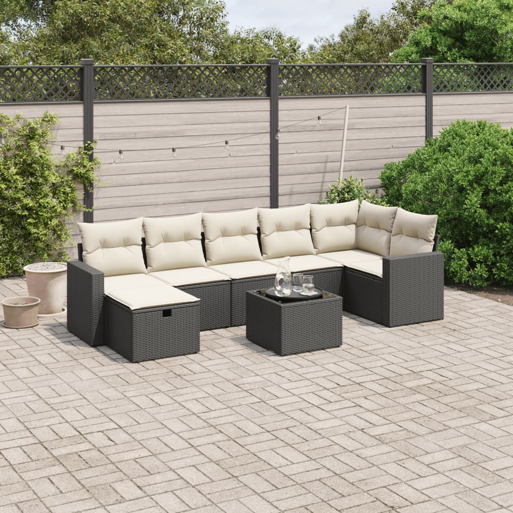 8721102506079_m_en_hd_1 vidaXL 8 Piece Garden Sofa Set with Cushions Black Poly Rattan - Image 1