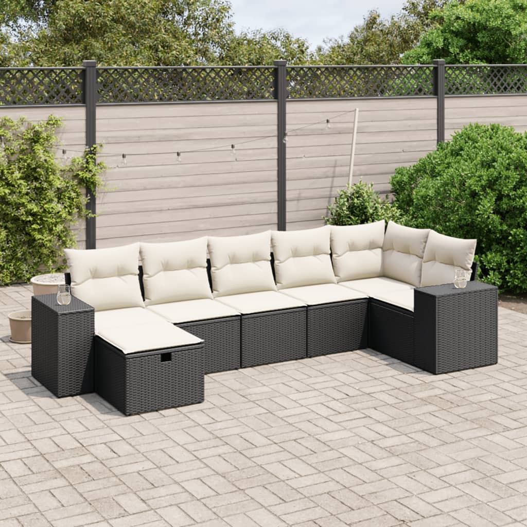 8721102515477_m_en_hd_1 vidaXL 7 Piece Garden Sofa Set with Cushions Black Poly Rattan - Image 1