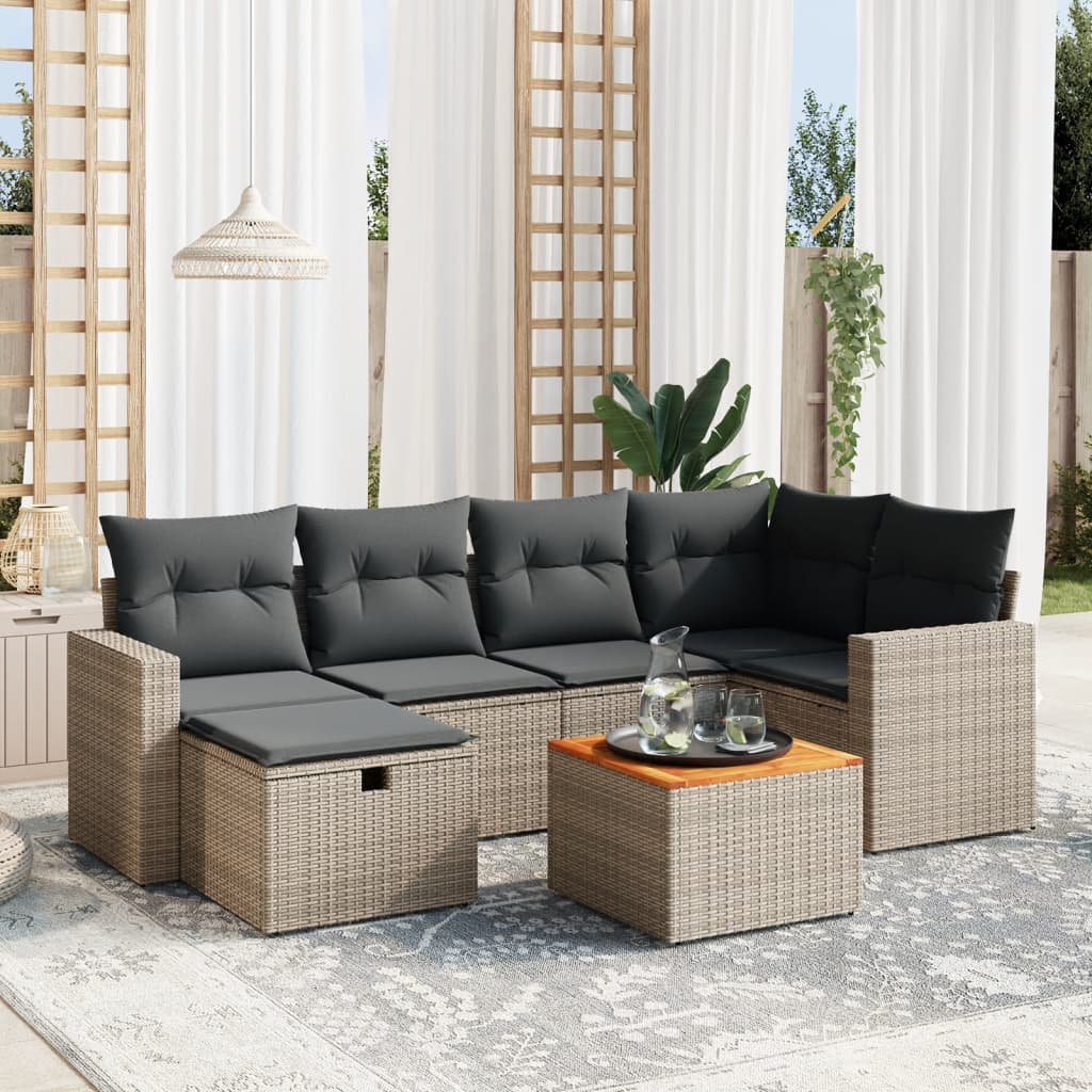 8721102519352_m_en_hd_1 vidaXL 7 Piece Garden Sofa Set with Cushions Grey Poly Rattan - Image 1