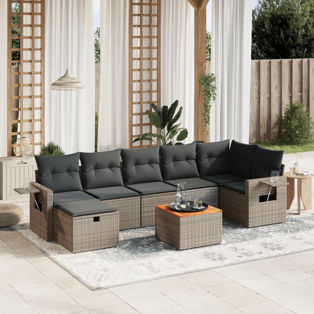 8721102520549_m_en_hd_1 vidaXL 8 Piece Garden Sofa Set with Cushions Grey Poly Rattan - Image 1