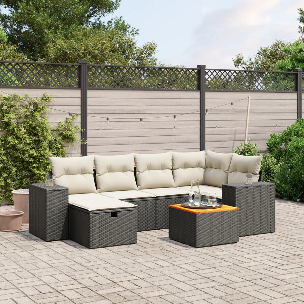 8721102522673_m_en_hd_1 vidaXL 7 Piece Garden Sofa Set with Cushions Black Poly Rattan - Image 1