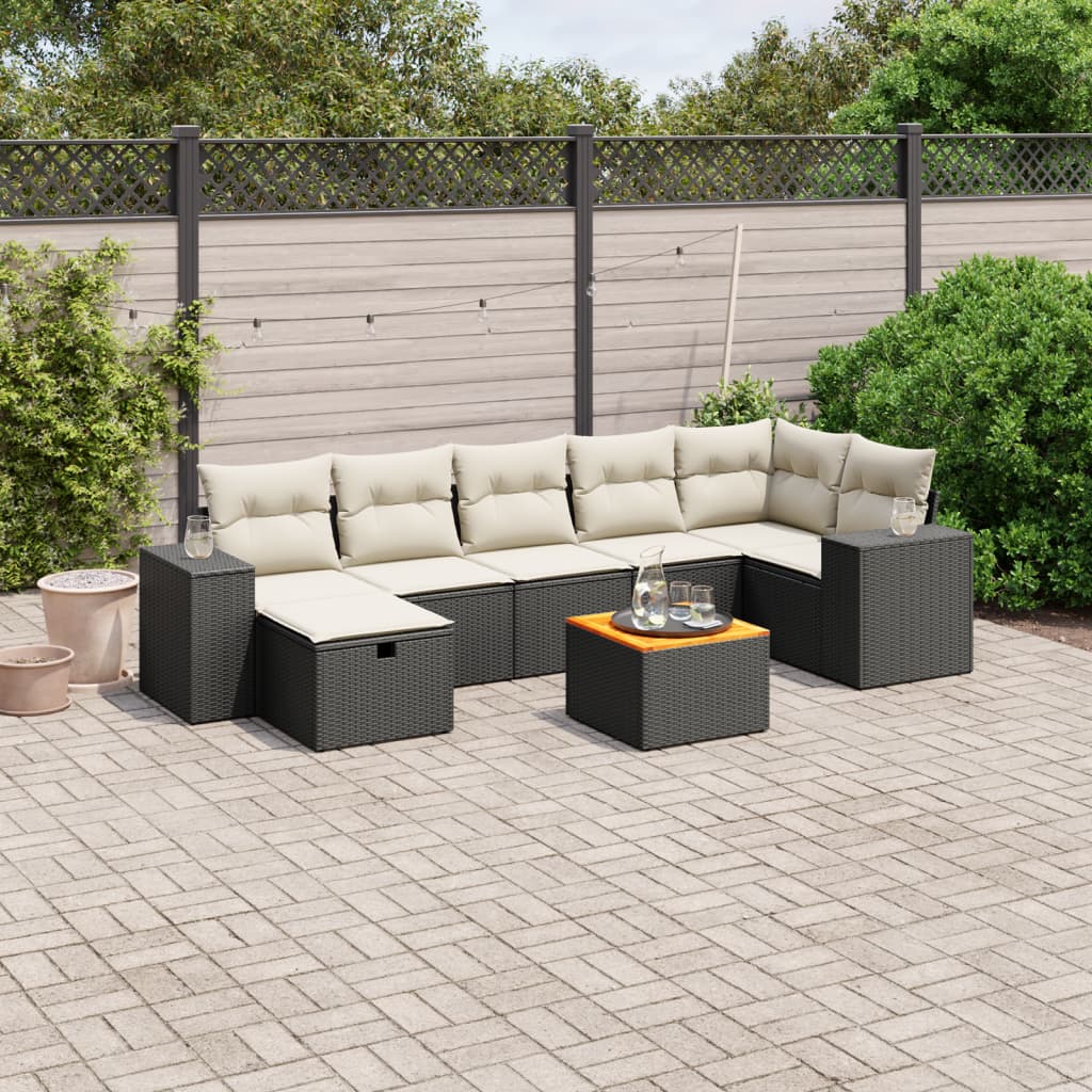 8721102522741_m_en_hd_1 vidaXL 8 Piece Garden Sofa Set with Cushions Black Poly Rattan - Image 1