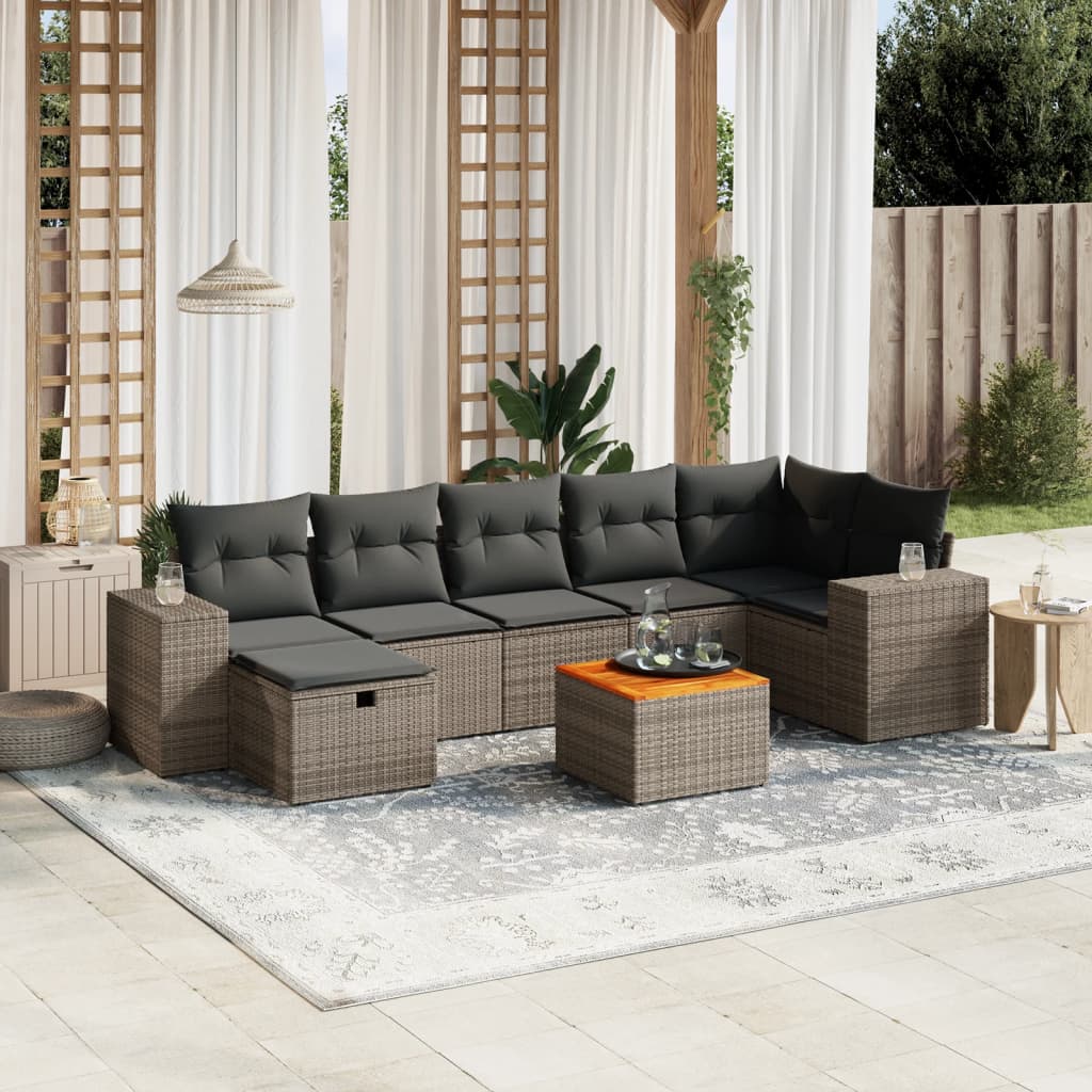 8721102522789_m_en_hd_1 vidaXL 8 Piece Garden Sofa Set with Cushions Grey Poly Rattan - Image 1