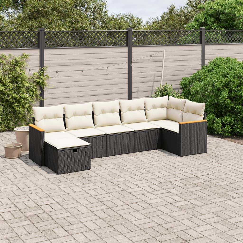 8721102524073_m_en_hd_1 vidaXL 7 Piece Garden Sofa Set with Cushions Black Poly Rattan - Image 1