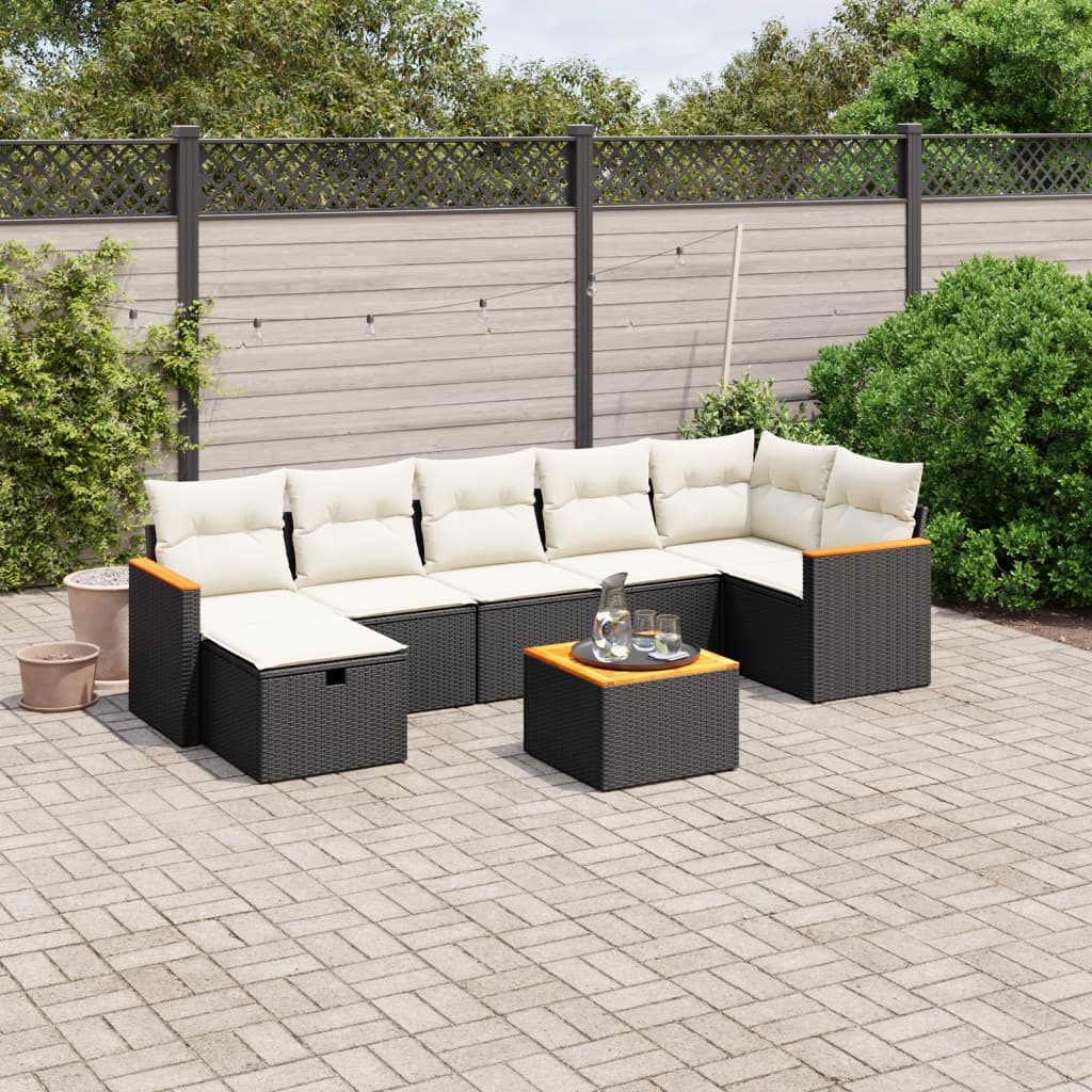 8721102524141_m_en_hd_1 vidaXL 8 Piece Garden Sofa Set with Cushions Black Poly Rattan - Image 1