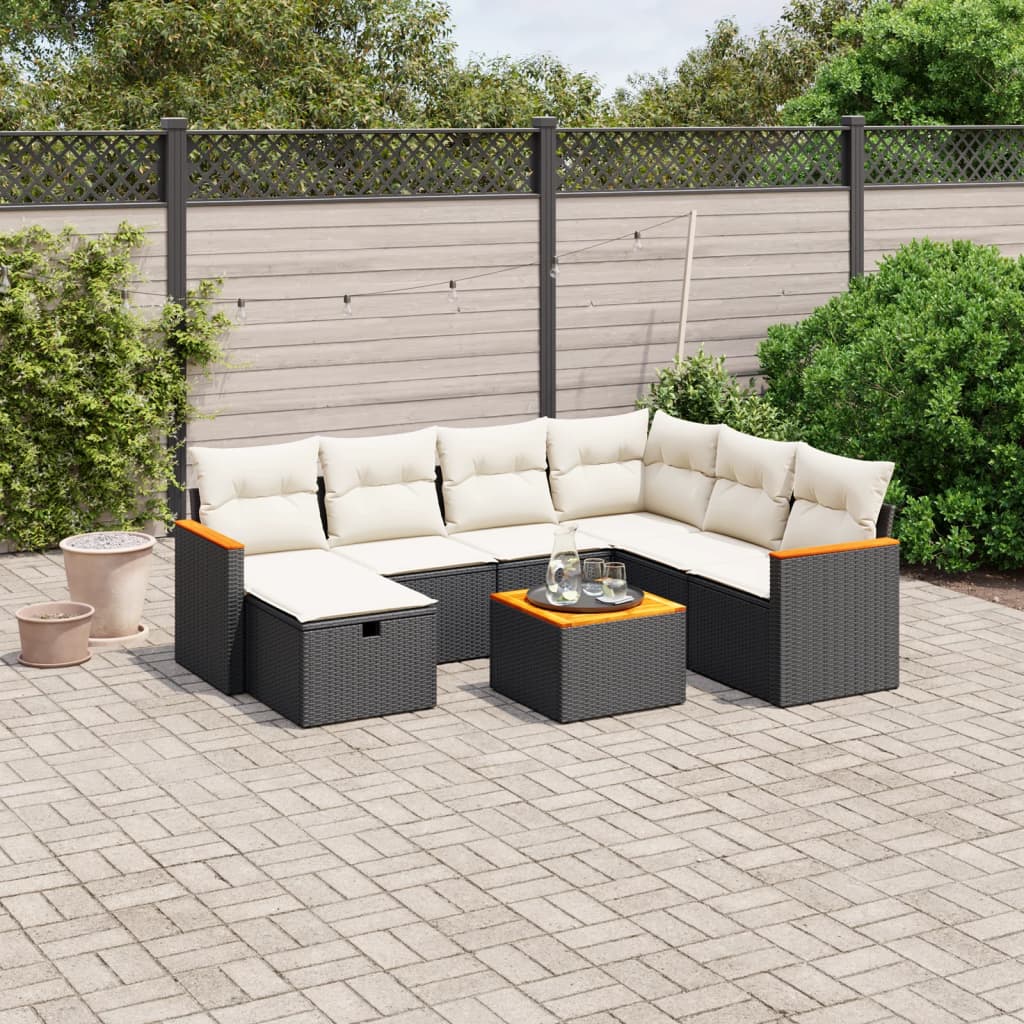 8721102524288_m_en_hd_1 vidaXL 8 Piece Garden Sofa Set with Cushions Black Poly Rattan - Image 1