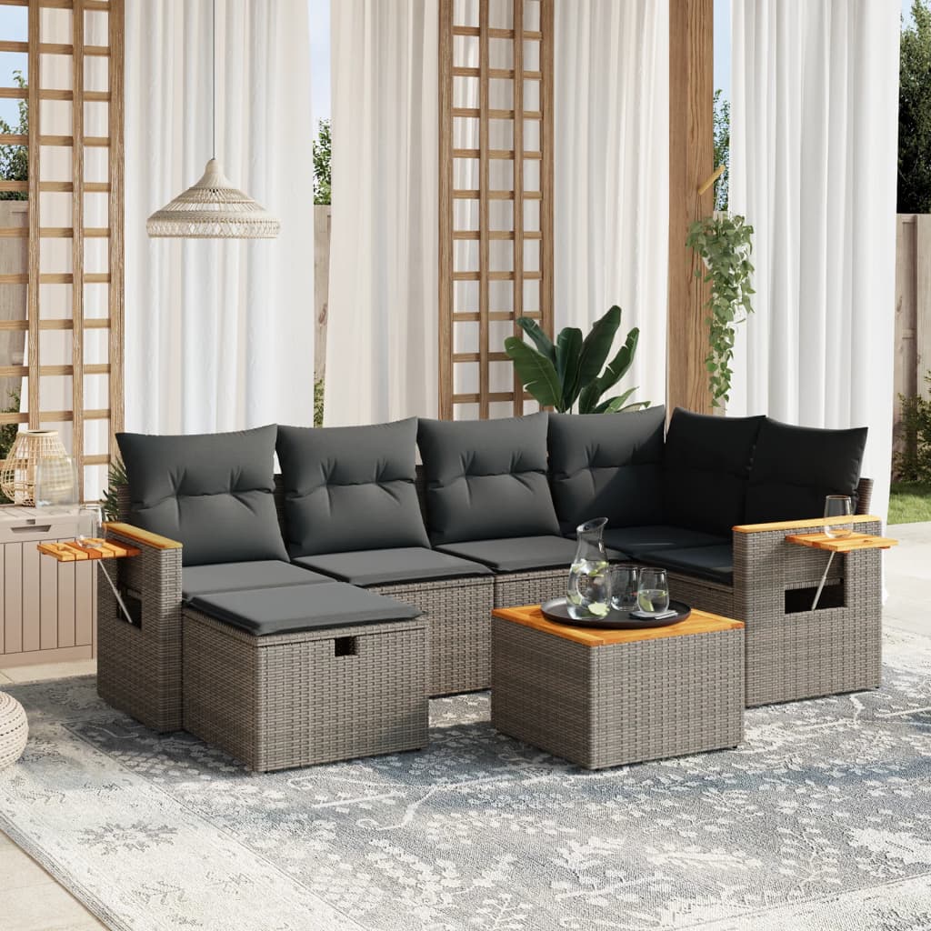 8721102526213_m_en_hd_1 vidaXL 7 Piece Garden Sofa Set with Cushions Grey Poly Rattan - Image 1