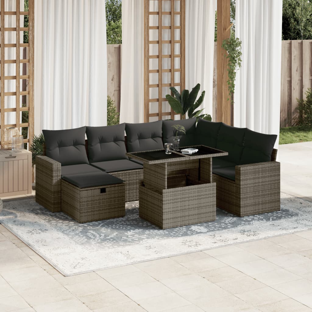 8721102537547_m_en_hd_1 vidaXL 8 Piece Garden Sofa Set with Cushions Grey Poly Rattan - Image 1