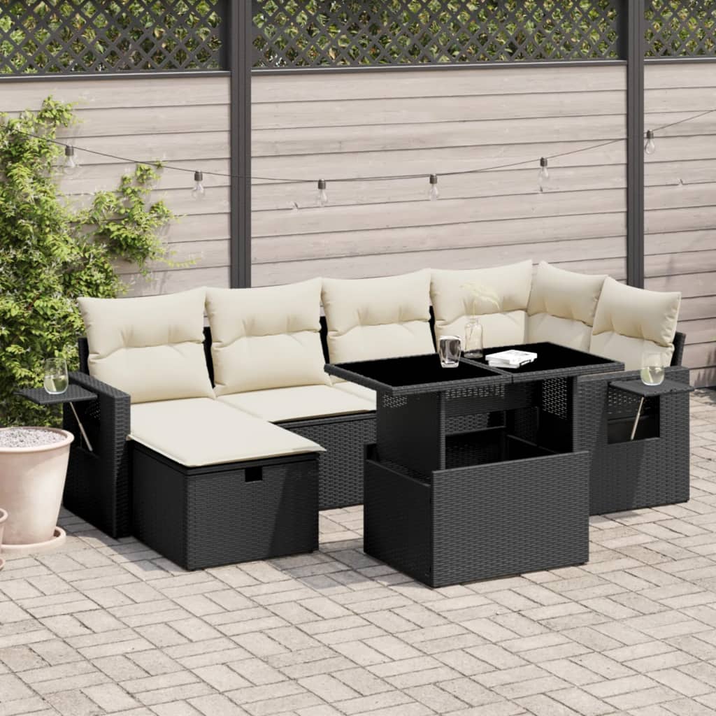 8721102538902_m_en_hd_1 vidaXL 7 Piece Garden Sofa Set with Cushions Black Poly Rattan - Image 1