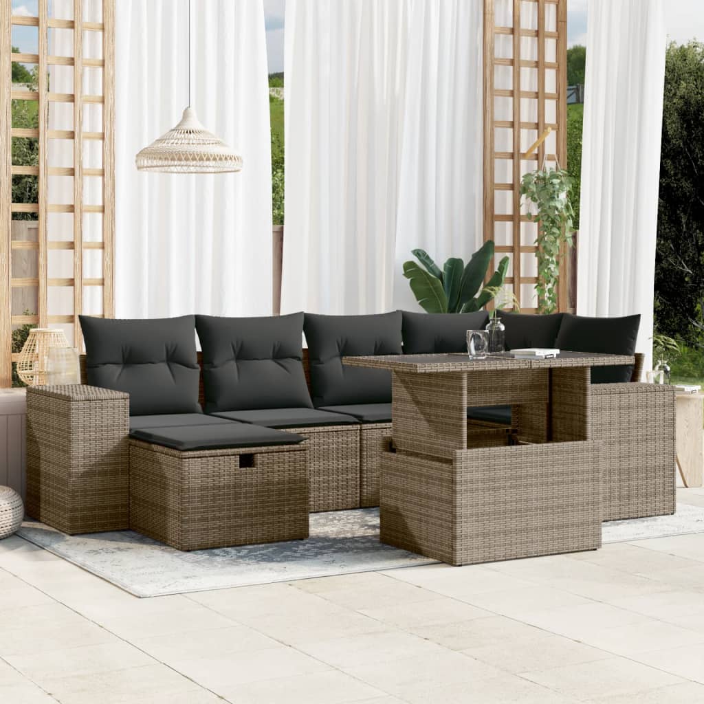 8721102542145_m_en_hd_1 vidaXL 7 Piece Garden Sofa Set with Cushions Grey Poly Rattan - Image 1