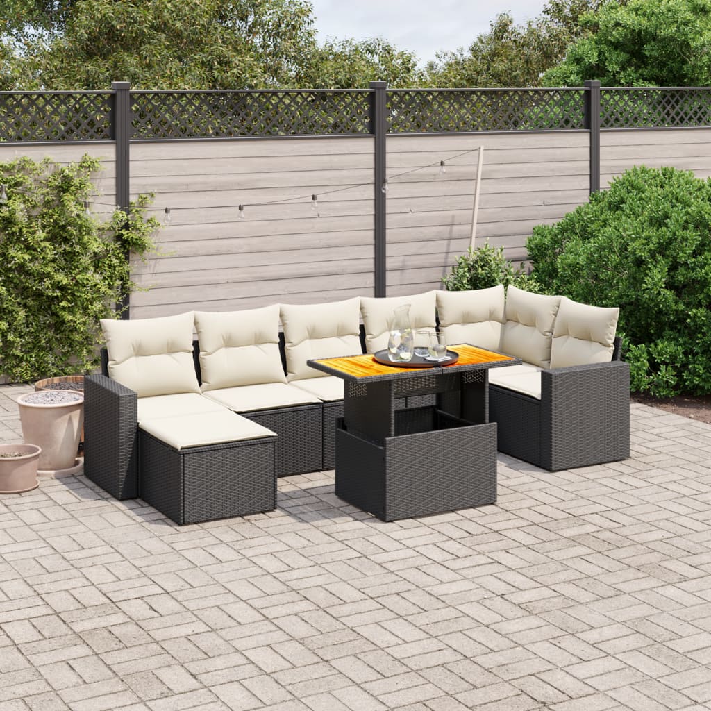 8721102545115_m_en_hd_1 vidaXL 8 Piece Garden Sofa Set with Cushions Black Poly Rattan - Image 1