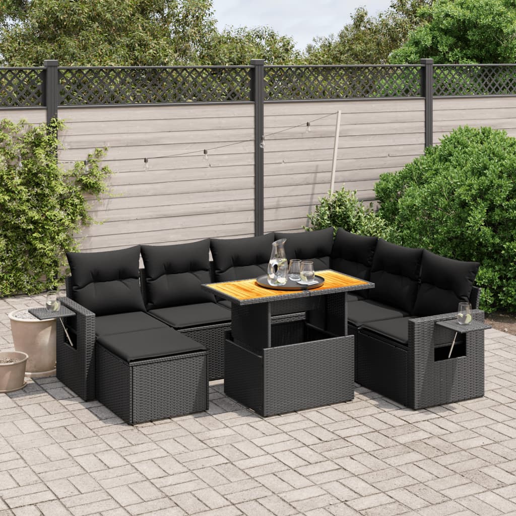 8721102546297_m_en_hd_1 vidaXL 8 Piece Garden Sofa Set with Cushions Black Poly Rattan - Image 1