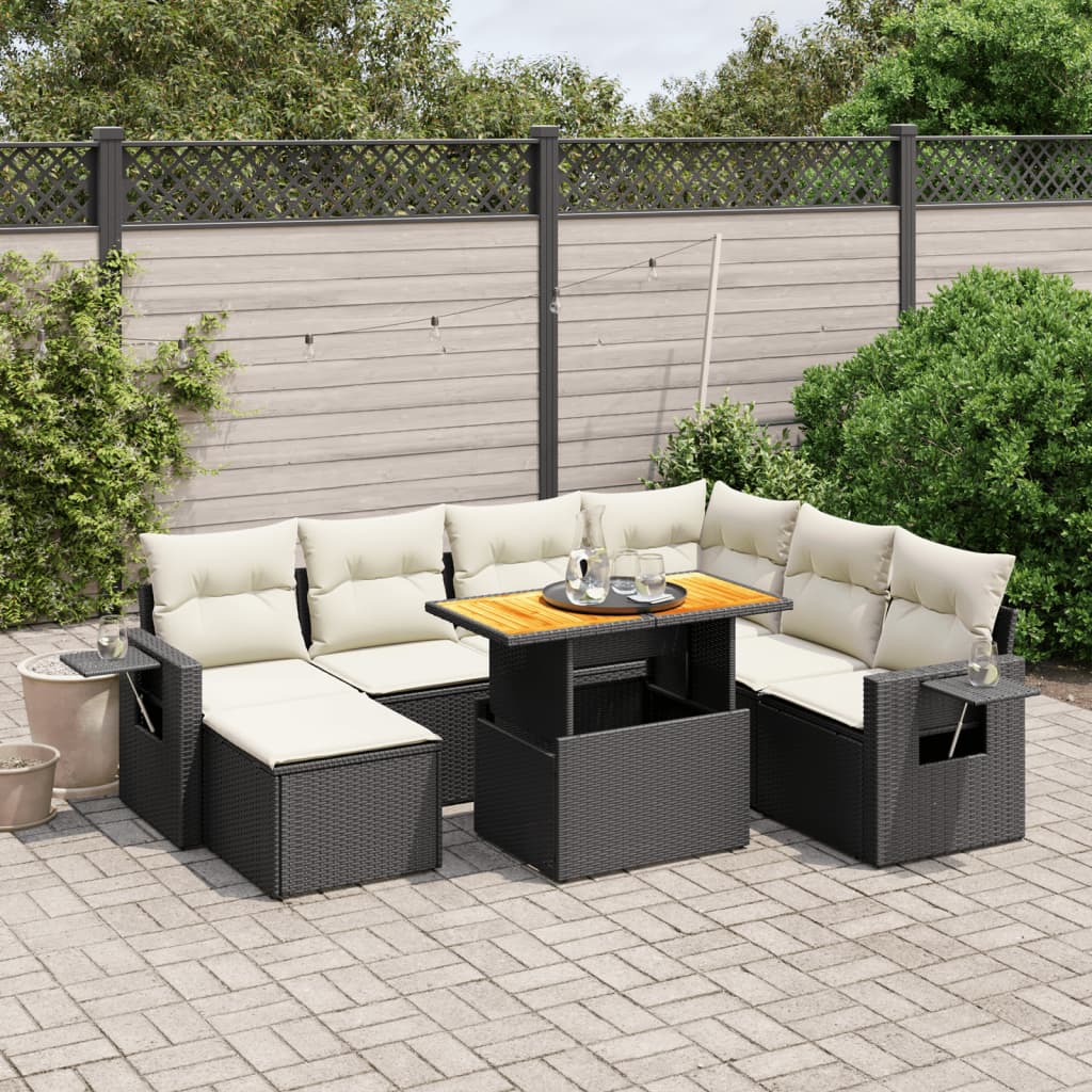 8721102546303_m_en_hd_1 vidaXL 8 Piece Garden Sofa Set with Cushions Black Poly Rattan - Image 1