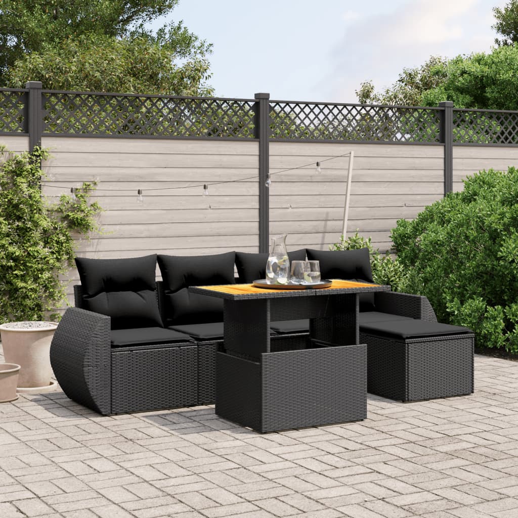 8721102547201_m_en_hd_1 vidaXL 6 Piece Garden Sofa Set with Cushions Black Poly Rattan - Image 1