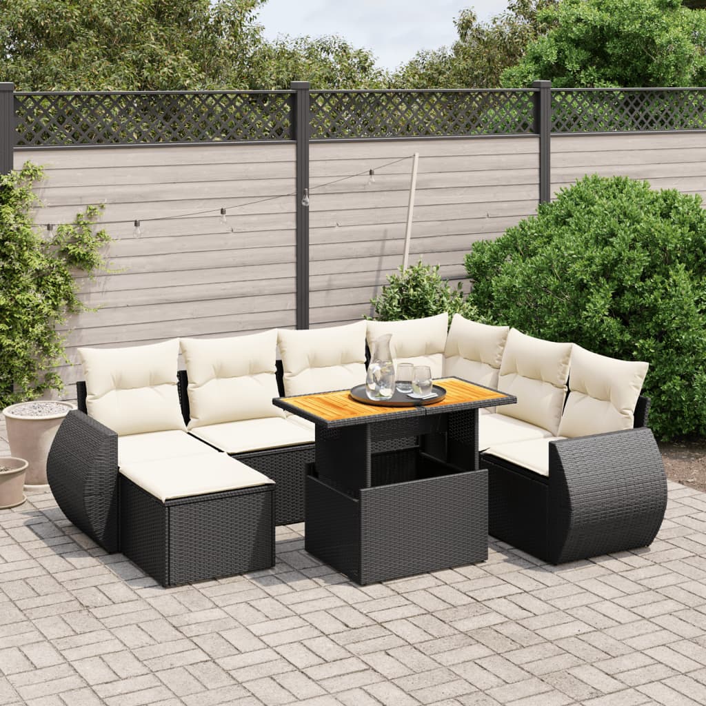8721102547423_m_en_hd_1 vidaXL 8 Piece Garden Sofa Set with Cushions Black Poly Rattan - Image 1
