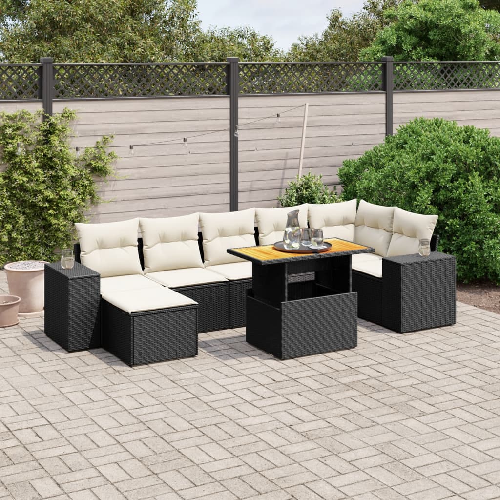 8721102548475_m_en_hd_1 vidaXL 8 Piece Garden Sofa Set with Cushions Black Poly Rattan - Image 1