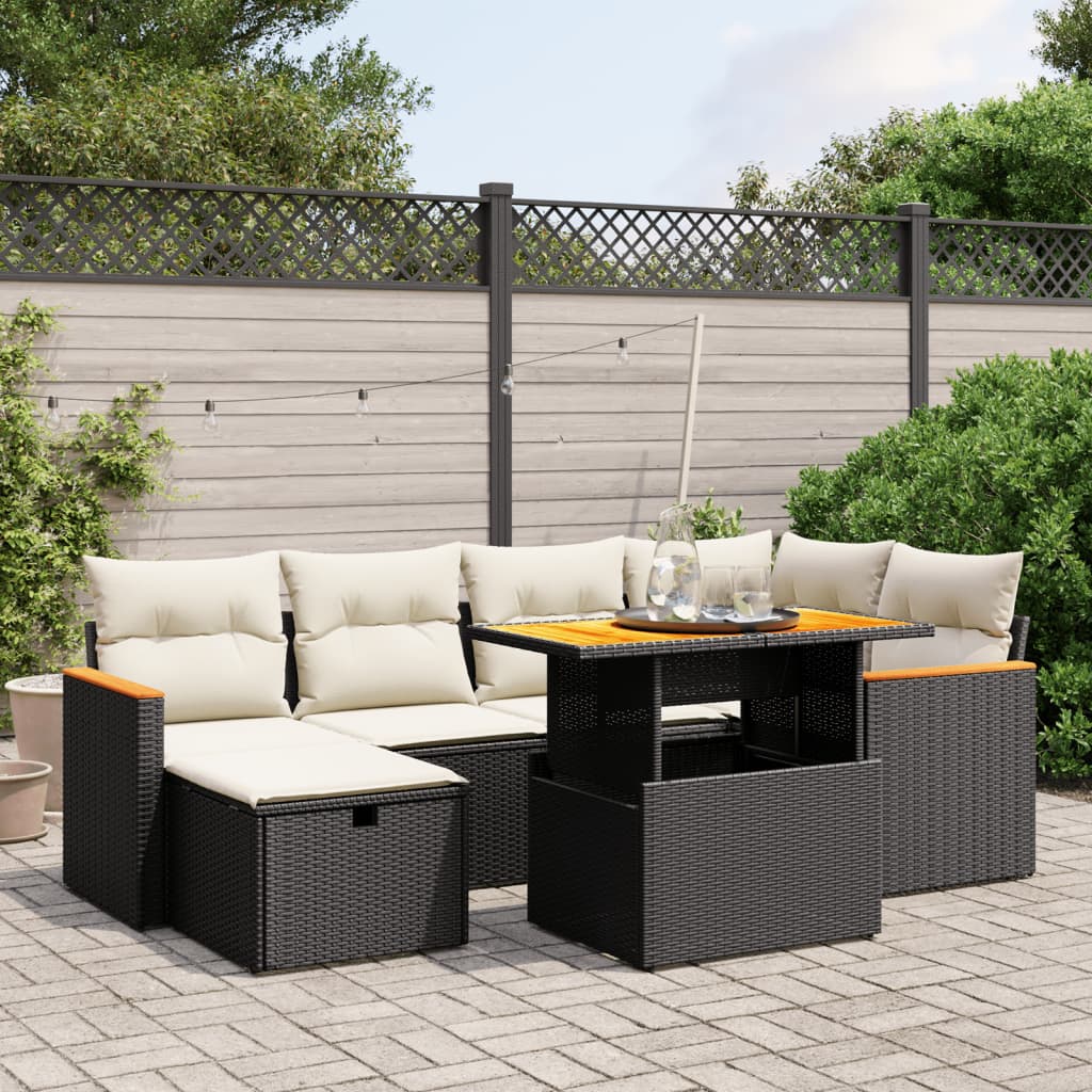 8721102549526_m_en_hd_1 vidaXL 7 Piece Garden Sofa Set with Cushions Black Poly Rattan - Image 1