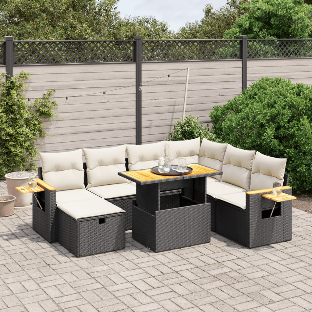 8721102550713_m_en_hd_1 vidaXL 8 Piece Garden Sofa Set with Cushions Black Poly Rattan - Image 1