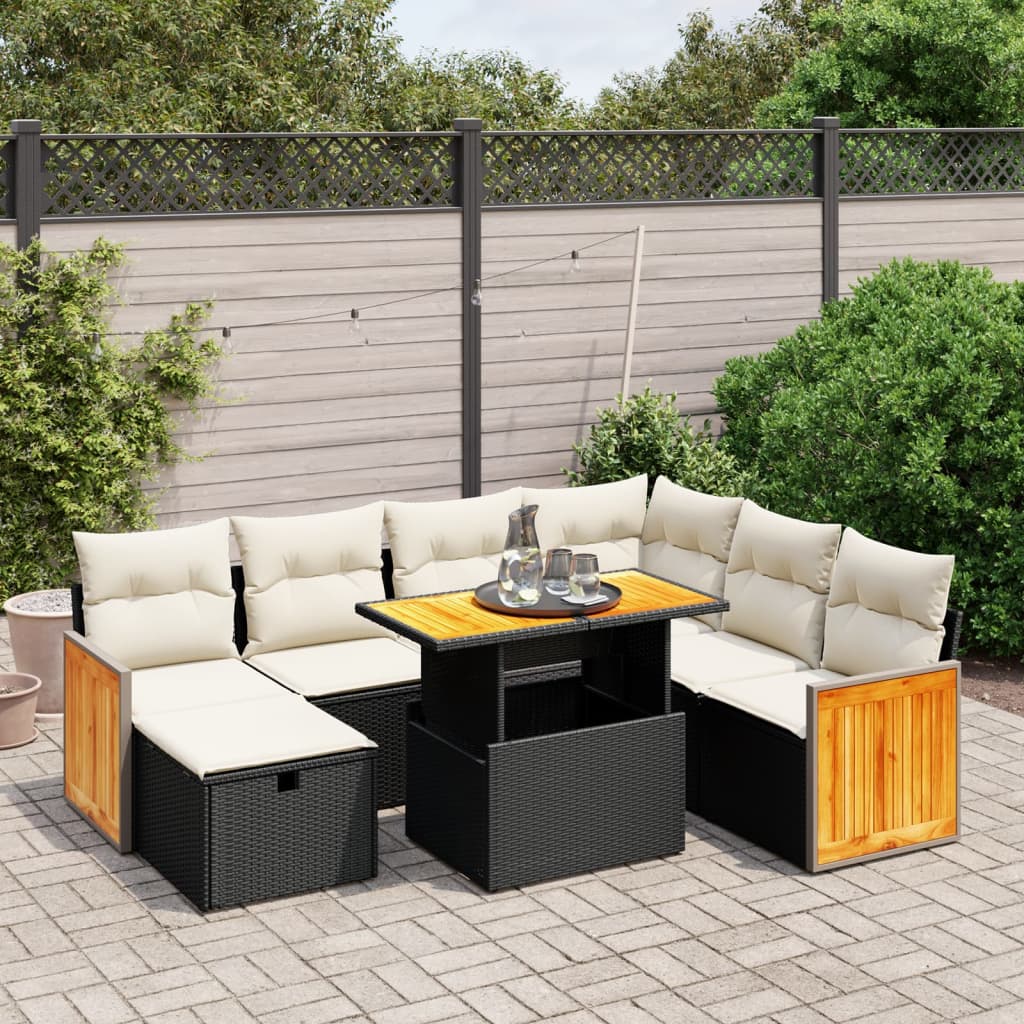8721102551765_m_en_hd_1 vidaXL 8 Piece Garden Sofa Set with Cushions Black Poly Rattan - Image 1