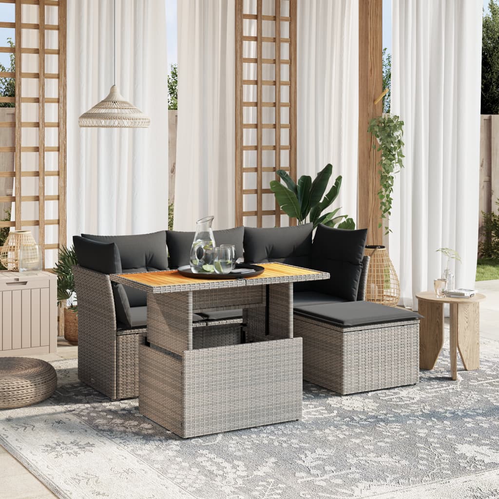 8721102555992_m_en_hd_1 vidaXL 6 Piece Garden Sofa Set with Cushions Grey Poly Rattan - Image 1