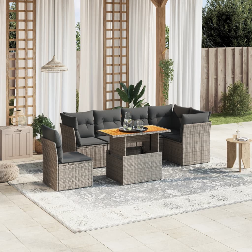 8721102556487_m_en_hd_1 vidaXL 7 Piece Garden Sofa Set with Cushions Grey Poly Rattan - Image 1