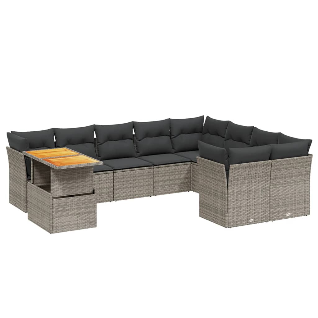 8721102558092_a_en_hd_1 vidaXL 10 Piece Garden Sofa Set with Cushions Grey Poly Rattan - Image 2