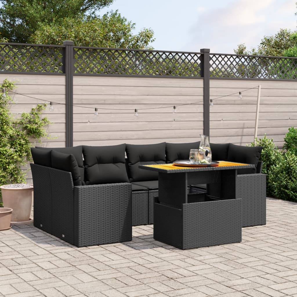8721102560002_m_en_hd_1 vidaXL 7 Piece Garden Sofa Set with Cushions Black Poly Rattan - Image 1
