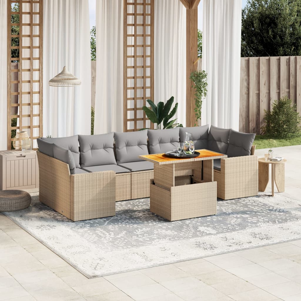 8721102560187_m_en_hd_1 vidaXL 8 Piece Garden Sofa Set with Cushions Beige Poly Rattan - Image 1