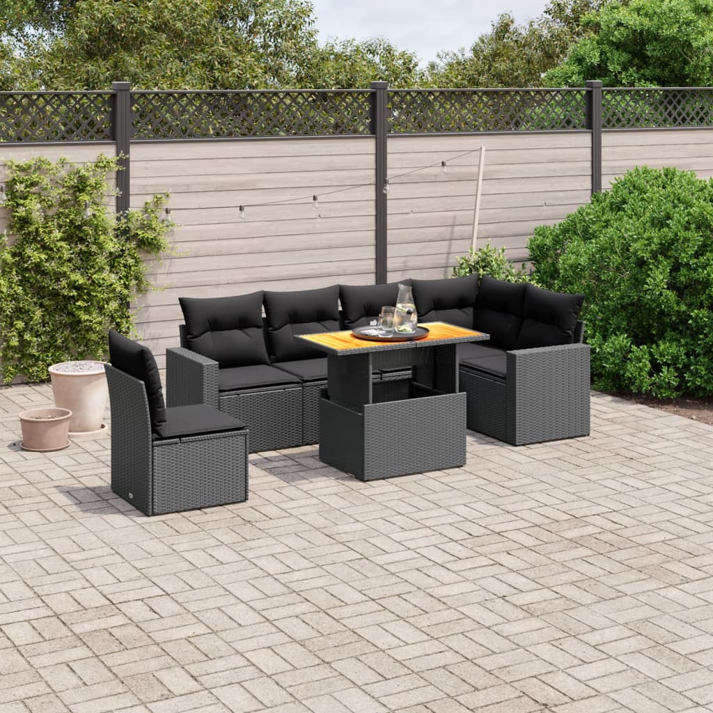 8721102561269_m_en_hd_1 vidaXL 7 Piece Garden Sofa Set with Cushions Black Poly Rattan - Image 1