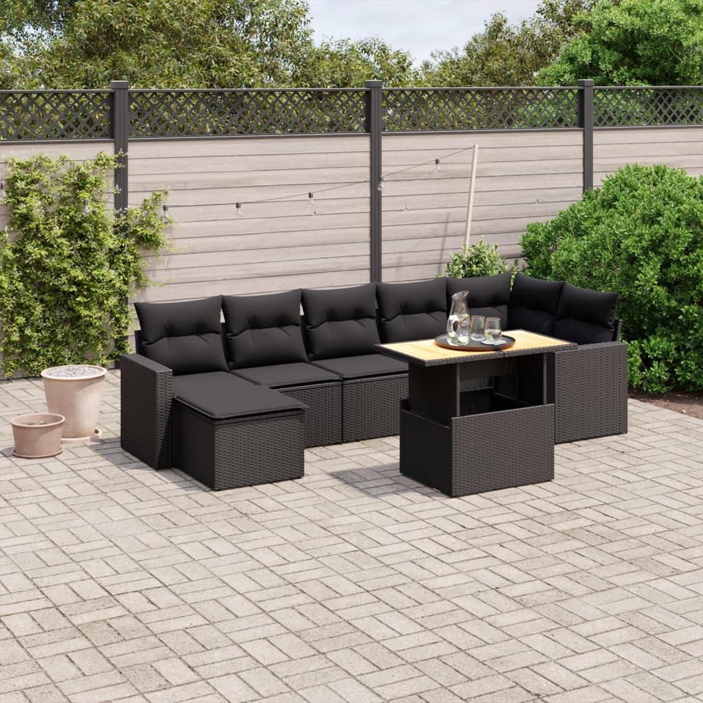 8721102562105_m_en_hd_1 vidaXL 8 Piece Garden Sofa Set with Cushions Black Poly Rattan - Image 1